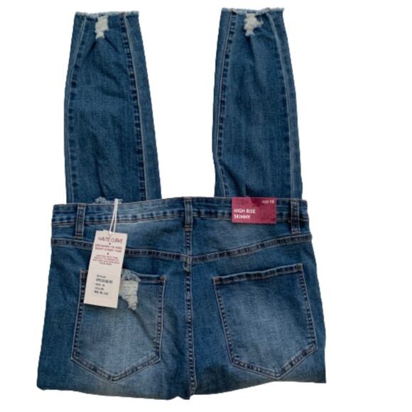 Haute Curve Jeans Medium Wash Distressed High Rise Skinny Ankle Size 18 NEW - Picture 9 of 12